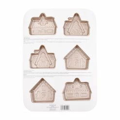 Promo 😉 Gold 6-Cavity Gingerbread House 🎄 Christmas Cake Pan by Celebrate It® ✔️ -Christmas Shop 10702447 8