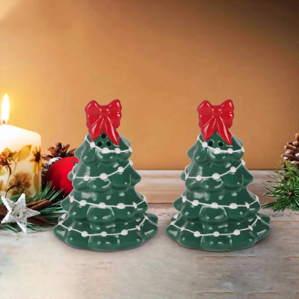 Hot Sale π€© Ceramic π Christmas Tree Salt and Pepper Shaker Set by Celebrate It™ π 3 Hot Sale π€© Ceramic π Christmas Tree Salt and Pepper Shaker Set by Celebrate It™ π - Image 2