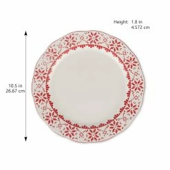 Buy 👏 10.5" Red & White Snowflake Dinner Plate by Celebrate It™ 🔥 -Christmas Shop 10703562 4