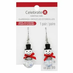 Best Sale 🔥 Christmas Glitter Ball Snowman Earrings by Celebrate It™ ❤️