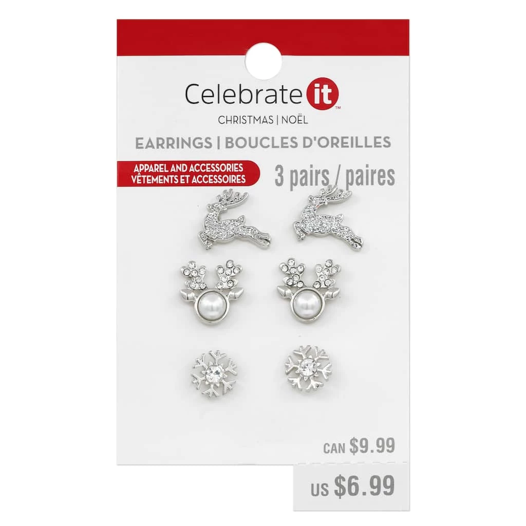 Promo π Christmas Silver Deer Earrings Set by Celebrate It™ π 3 Promo π Christmas Silver Deer Earrings Set by Celebrate It™ π