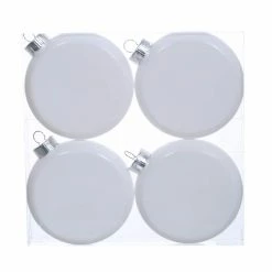 Best Pirce 🔔 4ct. 3" Flat White Plastic Ornaments by Make Market® 🔔 Christmas 🔔 -Christmas Shop 10703797 5
