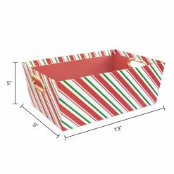 Discount ❤️ Large 🍬 Candy Cane Stripe Gift Bin by Ashland® 🧨 -Christmas Shop 10703904 3