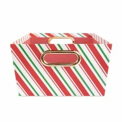 Discount ❤️ Large 🍬 Candy Cane Stripe Gift Bin by Ashland® 🧨 -Christmas Shop 10703904 4