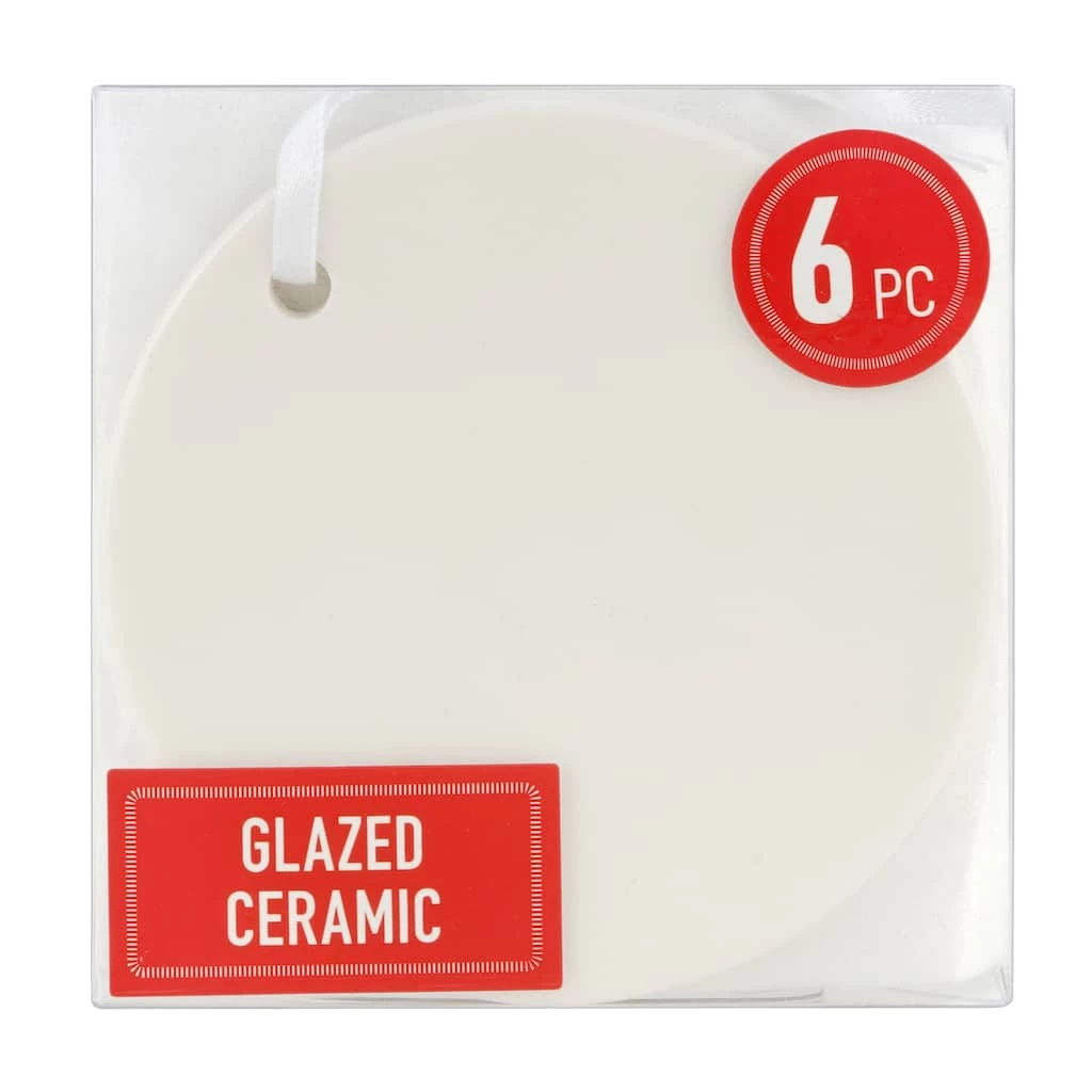 Promo ✨ 3" Unfinished Ceramic Round ❄ Christmas Ornaments Value Pack, 6ct. by Make Market® ✨ 4 Promo ✨ 3" Unfinished Ceramic Round ❄ Christmas Ornaments Value Pack, 6ct. by Make Market® ✨ - Image 2