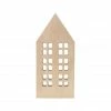 Coupon 🌟 5" D.I.Y. Wood House Décor with Symmetrical Window Cutouts by Make Market® ⭐ -Christmas Shop 10704078 1