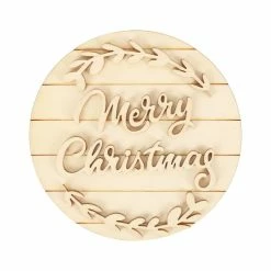 Flash Sale 🔔 4" D.I.Y. Wood Round Merry 🎅 Christmas Plaque by Make Market® 👍