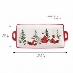 Best deal 🧨 16.7" Cardinal in Snowy Landscape Scene Platter by Celebrate It™ 🛒 -Christmas Shop 10704124 4