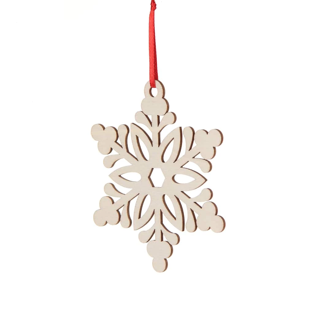 Discount π 4'' Snowflake Flower Laser Wooden Ornament by Make Market® β 4 Discount π 4'' Snowflake Flower Laser Wooden Ornament by Make Market® β - Image 2