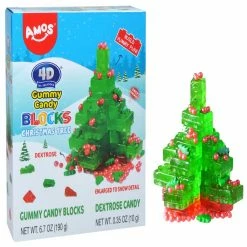 Cheapest ✔️ Amos® 4D® Gummy 🍬 Candy Blocks ❄ Christmas Tree Kit ✨