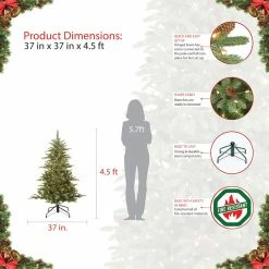 Budget 🔥 6 Pack: 4.5ft. Pre-Lit Aspen Fir Artificial 🎅 Christmas Tree, Clear Lights by Puleo International 😍 -Christmas Shop D248236S 8