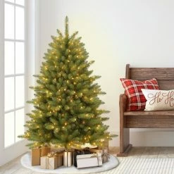 Wholesale 👍 6 Pack: 4.5ft. Pre-Lit Fraser Fir Artificial 🎅 Christmas Tree, Clear Lights by Puleo International ✔️ -Christmas Shop D248254S 6