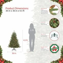 Wholesale 👍 6 Pack: 4.5ft. Pre-Lit Fraser Fir Artificial 🎅 Christmas Tree, Clear Lights by Puleo International ✔️ -Christmas Shop D248254S 8