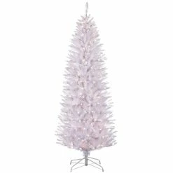 Buy 🥰 6 Pack: 4.5ft. Pre-Lit White Fraser Fir Artificial 🔔 Christmas Tree, Clear Lights by Puleo International ✨ -Christmas Shop D248266S 5
