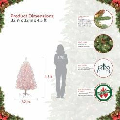 Budget 🔥 6 Pack: 4.5ft. Pre-Lit White Northern Fir Artificial ❄ Christmas Tree, Clear Lights by Puleo International 😀 -Christmas Shop D248437S 6