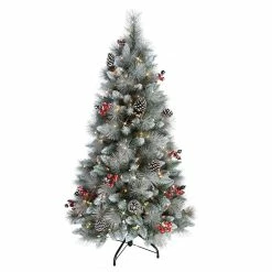 Promo 🎁 6 Pack: 4.5ft. Pre-Lit Sterling Pine Artificial 🎄 Christmas Tree, Clear Lights by Puleo International 🧨 -Christmas Shop D248441S 5