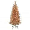 Budget π― 6 Pack: 4.5ft. Pre-Lit Rose Gold Tinsel Artificial π Christmas Tree, Clear Lights by Puleo International 𧨠1 Budget π― 6 Pack: 4.5ft. Pre-Lit Rose Gold Tinsel Artificial π Christmas Tree, Clear Lights by Puleo International 𧨠-Christmas Shop D248518S 1