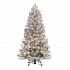 Flash Sale 👍 6 Pack: 4.5ft. Pre-Lit Flocked Virginia Pine Artificial 🎁 Christmas Tree, Clear Lights by Puleo International 😍 -Christmas Shop D393379S 1