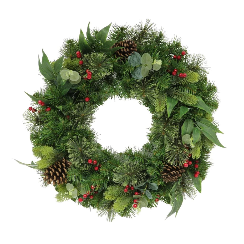 Flash Sale β€οΈ 6 Pack: 24" Pine, Cones & Red Berries Wreath by Puleo International 𧨠3 Flash Sale β€οΈ 6 Pack: 24" Pine, Cones & Red Berries Wreath by Puleo International π§¨