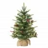 Discount ⭐ 6 Pack: 2ft. Pre-Lit Artificial ❄ Christmas Tree with Pine Cones in Burlap Sack, Warm White LED Lights by Puleo International 🤩 -Christmas Shop D393388S 1