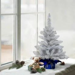 Promo 🎁 6 Pack: 2ft. Pre-Lit White Artificial ❄ Christmas Tree with in Blue Sack, White Lights by Puleo International 😍 -Christmas Shop D393399S 3