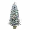 Best deal ⌛ 6 Pack: 4ft. Pre-Lit Flocked Fir Artificial 🎄 Christmas Tree in Burlap Base, Clear Lights by Puleo International 🥰 -Christmas Shop D393402S 1