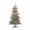 Flash Sale ✨ 6 Pack: 4.5ft. Pre-Lit Slim Flocked Aspen Fir Artificial 🎁 Christmas Tree with 200 Lights, Green by Puleo International 👍 -Christmas Shop D393422S 1
