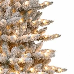 Wholesale 🎁 6 Pack: 3ft. Pre-Lit Flocked Fraser Fir Artificial 🔔 Christmas Tree, Clear Lights by Puleo International 💯 -Christmas Shop D393455S 2