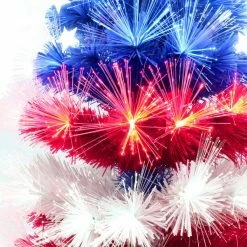 Wholesale ✨ 6 Pack: 4ft. Fiber Optic Patriotic Artificial 🔔 Christmas Tree by Puleo International ✔️ -Christmas Shop D393456S 2