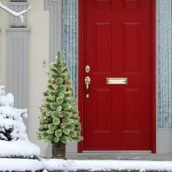 Best reviews of 🎉 6 Pack: 4.5ft. Pre-Lit Natural Pine Artificial 🎁 Christmas Tree in Decorative Planter, Clear Lights by Puleo International ❤️ -Christmas Shop D393462S 3