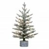 Flash Sale 😀 6 Pack: 2ft. Pre-Lit Potted Flocked Pencil Arctic Fir Artificial 🔔 Christmas Tree, Clear Lights by Puleo International 🌟 -Christmas Shop D393479S 1