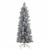 Cheapest ⌛ 6 Pack: 4.5ft. Unlit Flocked Pencil Artificial 🎅 Christmas Tree by Puleo International 🛒 -Christmas Shop D393486S 1