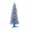 Hot Sale 🥰 6 Pack: 4.5ft. Pre-Lit Flocked Fashion Blue Pencil Artificial 🔔 Christmas Tree, Clear Lights by Puleo International 🔥 -Christmas Shop D393489S 1