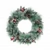 New ❤️ 6 Pack: 24" Glitter Pine, Cones & Red Berries Wreath by Puleo International 🎁 -Christmas Shop D393493S 1