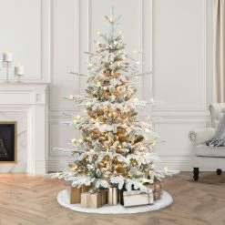 Wholesale ⌛ 6 Pack: 4.5ft. Pre-Lit Flocked Utah Fir Artificial ❄ Christmas Tree, Clear Lights by Puleo International 😍 -Christmas Shop D659577S 3
