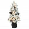 New ⌛ 6 Pack: 4.5ft. Pre-Lit Flocked Potted Pine Artificial 🔔 Christmas Tree by Puleo International 🎁 -Christmas Shop D659583S 1