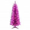 Buy 🥰 6 Pack: 4.5ft. Pre-Lit Purple Tinsel Artificial 🎄 Christmas Tree, Clear Lights by Puleo International ⭐ -Christmas Shop D659659S 1