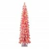 Hot Sale ⭐ 6 Pack: 4ft. Pre-Lit Flocked Pink Alpine Artificial 🎄 Christmas Tree, Clear Lights by Puleo International 😀 -Christmas Shop D659703S 1