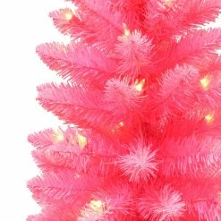 New 👍 6 Pack: 3ft. Pre-Lit Pink Artificial 🎄 Christmas Tree, Clear LED Lights by Puleo International 🌟 -Christmas Shop D659711S 2