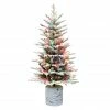 Best Sale ⌛ 6 Pack: 4.5ft. Pre-Lit Flocked Arctic Fir Artificial 🎄 Christmas Tree, Multicolor Lights by Puleo International 😍 -Christmas Shop D659720S 1