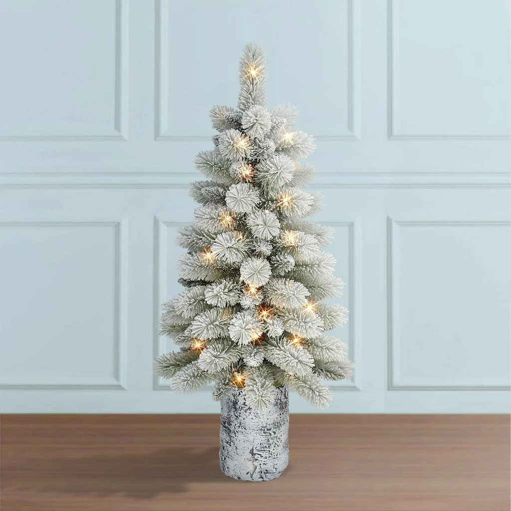 Wholesale β€οΈ 6 Pack: 3.5ft. Pre-Lit Potted Flocked Pine Artificial π Christmas Tree, White LED Lights by Puleo International π 4 Wholesale β€οΈ 6 Pack: 3.5ft. Pre-Lit Potted Flocked Pine Artificial π Christmas Tree, White LED Lights by Puleo International π - Image 2