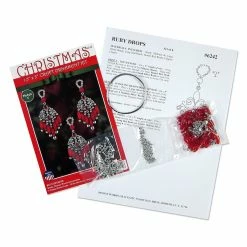 New ✨ Design Works™ 6ct. Ruby Drop Beaded Ornament Kit ✔️ 6 New ✨ Design Works™ 6ct. Ruby Drop Beaded Ornament Kit ✔️ -Christmas Shop D661081S 2