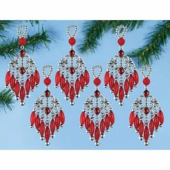 New ✨ Design Works™ 6ct. Ruby Drop Beaded Ornament Kit ✔️ 7 New ✨ Design Works™ 6ct. Ruby Drop Beaded Ornament Kit ✔️ -Christmas Shop D661081S 3