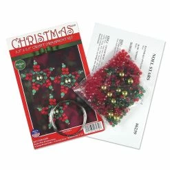 Cheapest ❤️ Design Works™ 12ct. Noel Stars Round Beaded Ornament Kit 🔥 -Christmas Shop D661082S 2
