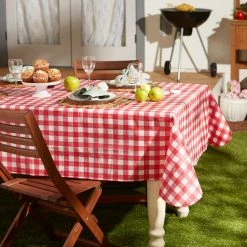 Flash Sale 😍 Red Check Vinyl Tablecloth 60" x 84" by DII 💯 -Christmas Shop D666223S 3