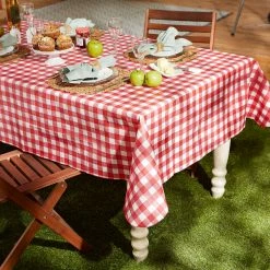 Flash Sale 😍 Red Check Vinyl Tablecloth 60" x 84" by DII 💯 -Christmas Shop D666223S 4