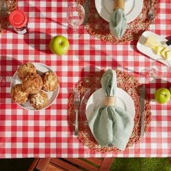 Flash Sale 😍 Red Check Vinyl Tablecloth 60" x 84" by DII 💯 -Christmas Shop D666223S 5