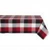 Flash Sale ❤️ Cardinal Red Tri Color Check Tablecloth 60" x 120" by DII ⌛ -Christmas Shop D666414S 1