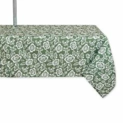Deals 🥰 Artichoke Green Floral Print Outdoor Tablecloth with Zipper, 60" x 84" by DII ✔️