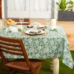 Best Pirce 🛒 Artichoke Green Floral Print Outdoor Tablecloth with Zipper, 60" x 120" by DII 😉 -Christmas Shop D666721S 4